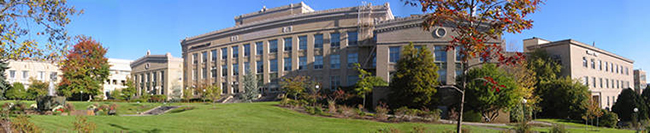 panorama of OHSU buildings