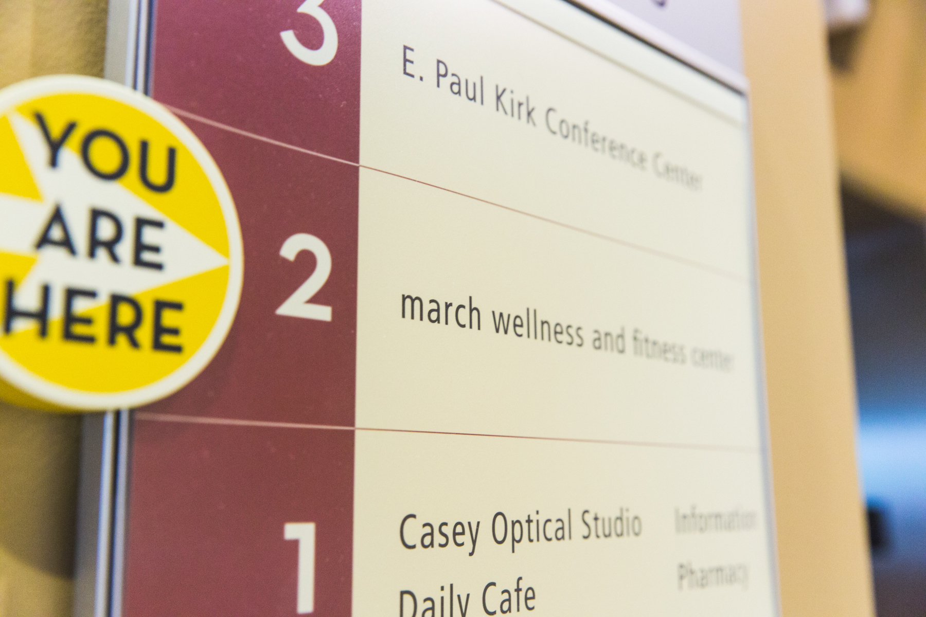 march wellness & fitness center's "you are here" sign in from of march wellness facilities