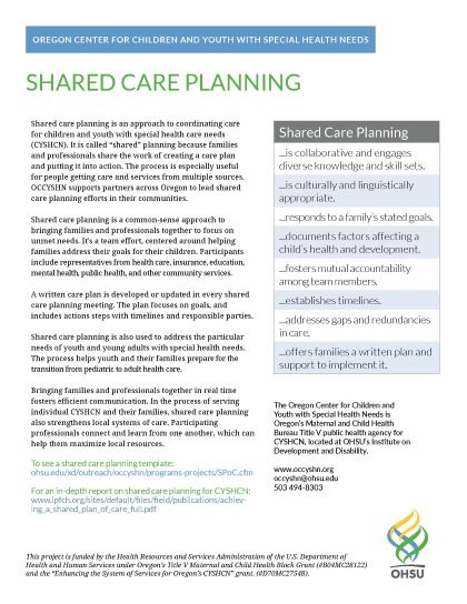 shared care planning overview