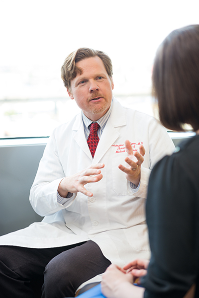 Dr. Christopher Ryan is a medical oncologist who specializes in treating sarcomas.