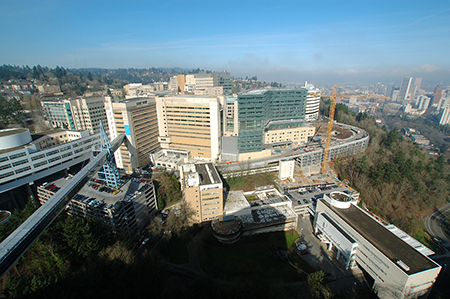 Aerial view of the Marquam Hill Campus