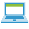 Icon of an open laptop