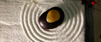 A photo of a zen garden meant to represent wrinkles