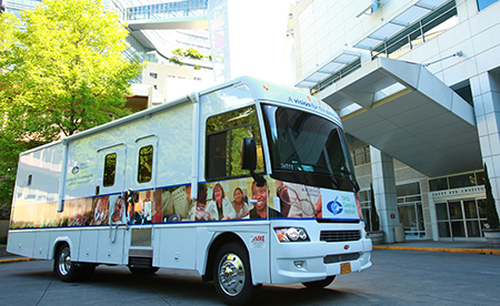 The mobile clinic van travels around Oregon providing free vision screenings to adults