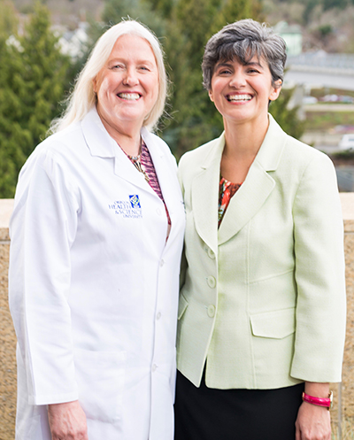 Chris Yedinak (left), D.N.P., and Maria Fleseriu, M.D., care for patients and pursue studies to improve treatments and understanding.