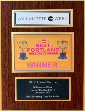 Willamette Week 2019 Best Hearing Care Provider Award