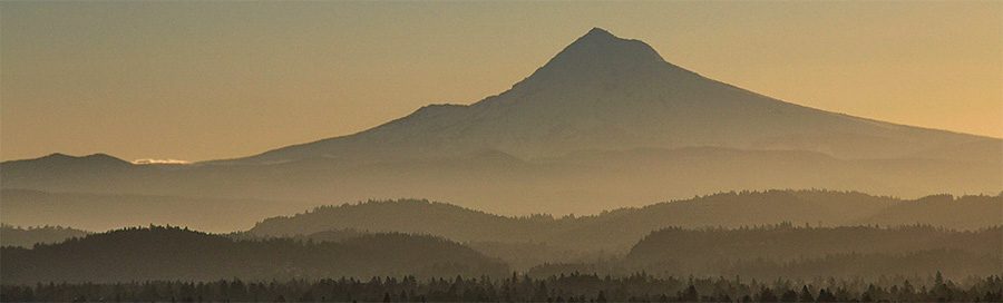 mountain range in the morning mist