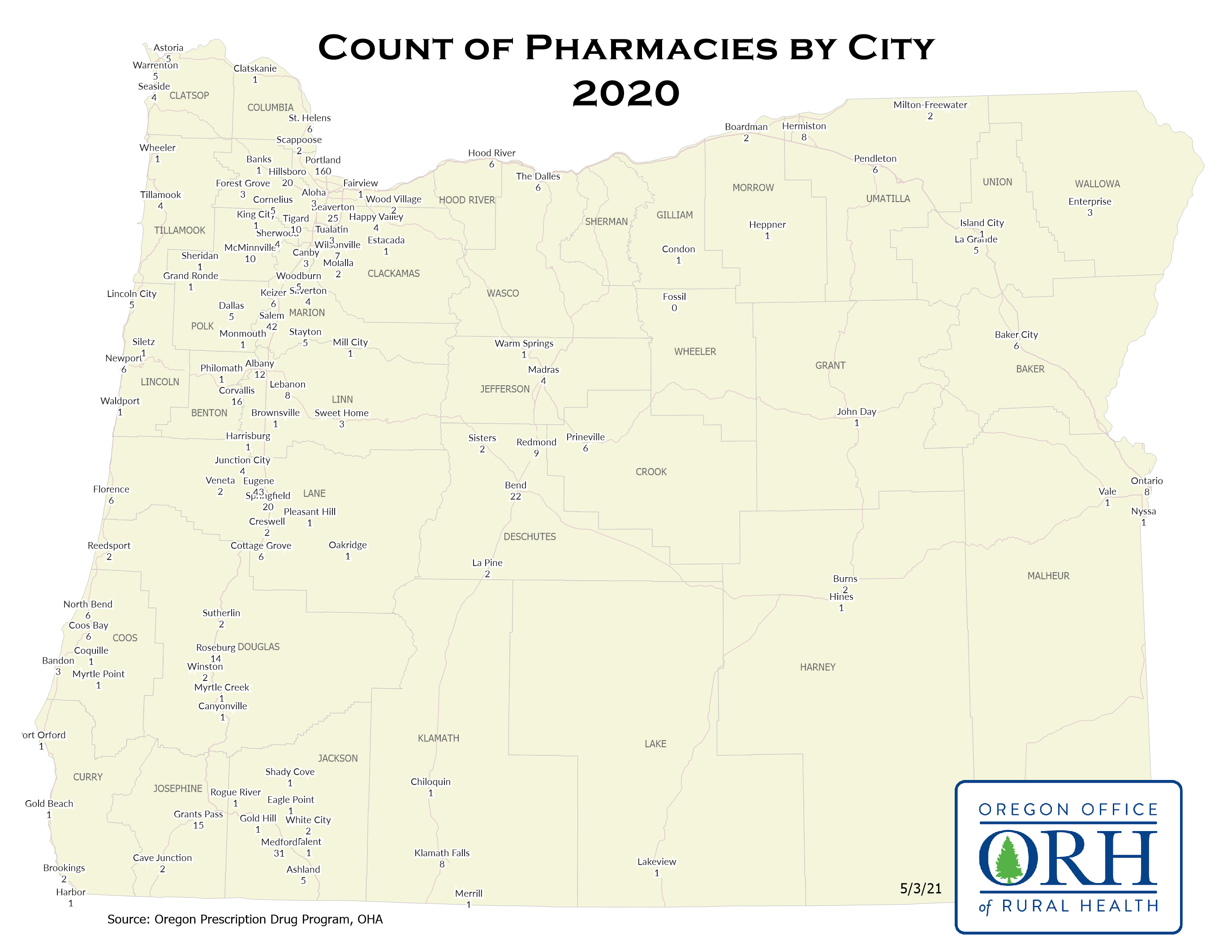 Pharmacies by City Map