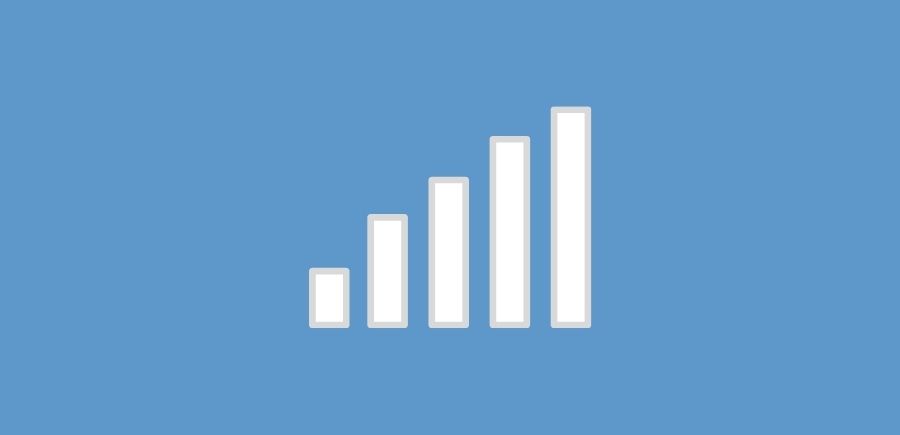 Icon of a bar graph with 5 columns