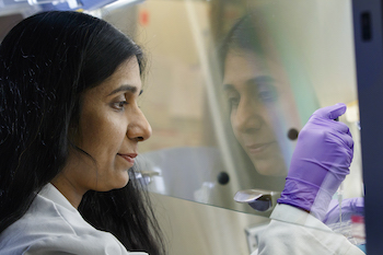 Anupriya Agarwal, Ph.D., in a lab