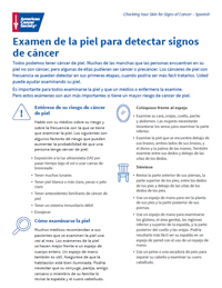 A melanoma education flyer in Spanish from the American Cancer Society