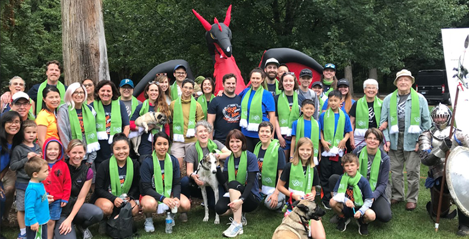The Knight Cancer Institute team at the Northwest Sarcoma Foundation’s 2019 Portland Dragonslayer walk.