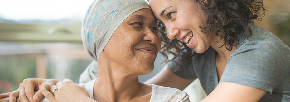 A mother and cancer survivor gets support from her daughter