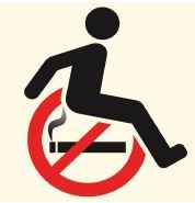 quit smoking logo on wheelchair