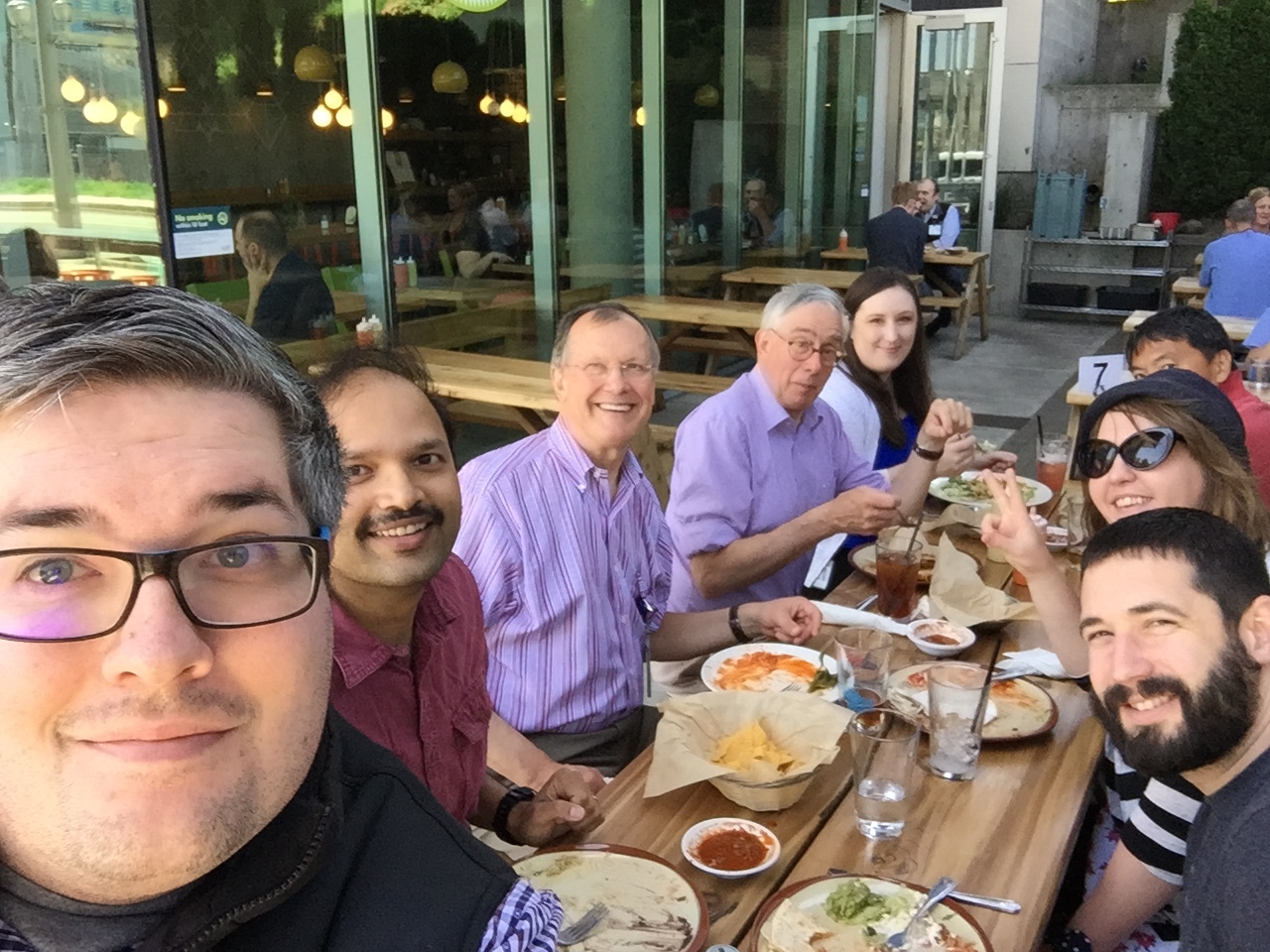 Ellison Lab Happy Hour Group Photo with Dr Sebastian Bachmann April 2018