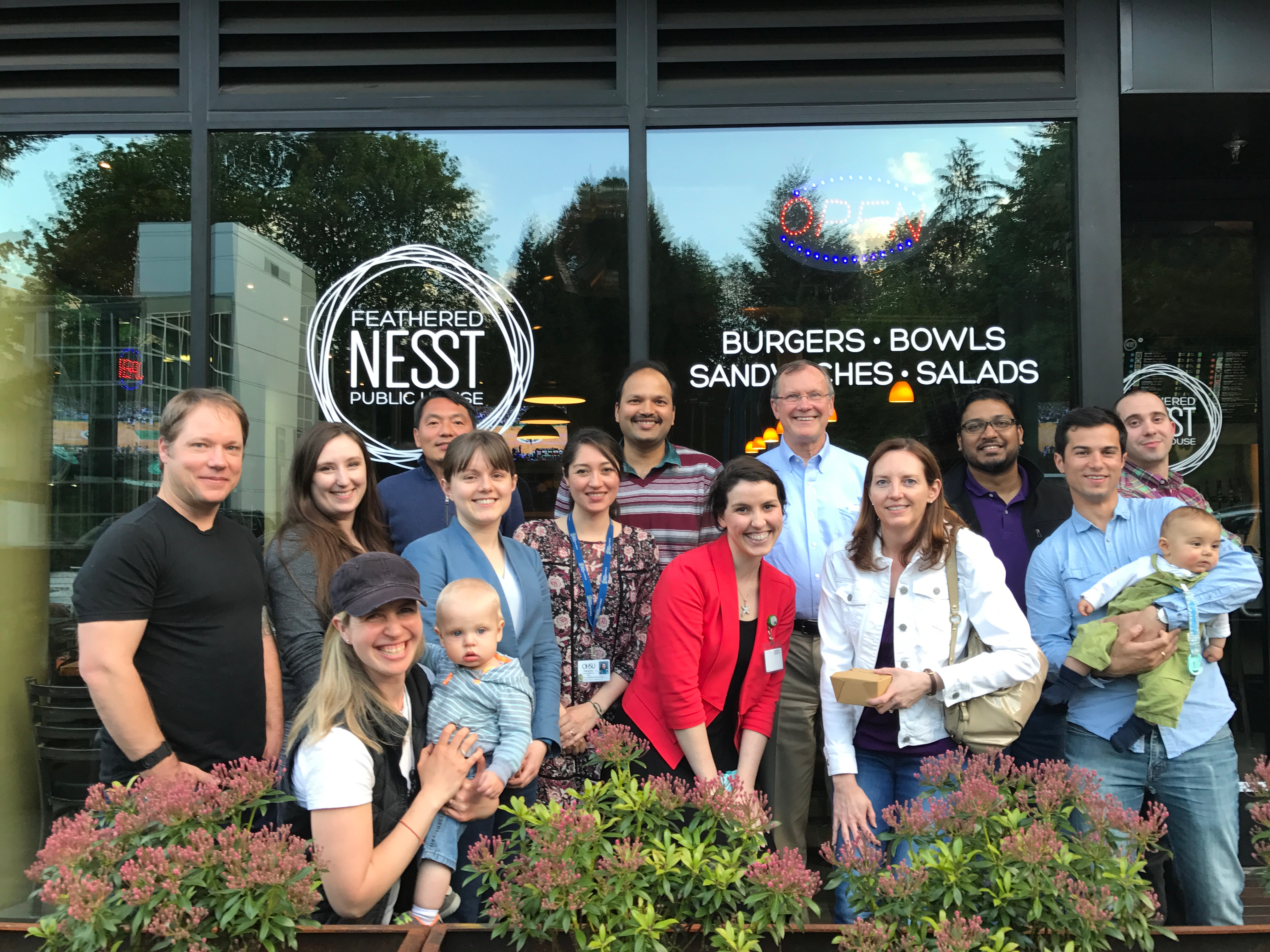 Our extended lab family gathers outside the Featered Nesst wishing Kayla the best of luck in medical school. May 19, 2017