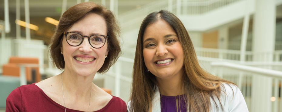 Alisa Brewster (left) with Dr. Farah Husain.