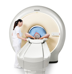 Phillips Ingenia MRI with bariatric male patient