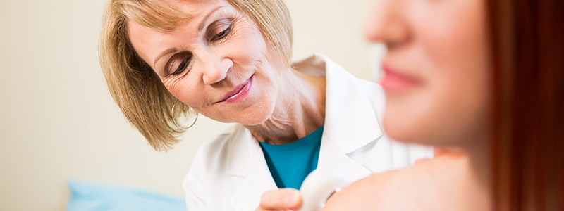 A provider in an appointment with a patient.