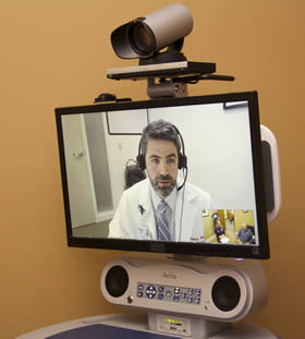 Outpatient Telemedicine doctor on screen
