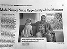 Photo of newspaper with male nurse article