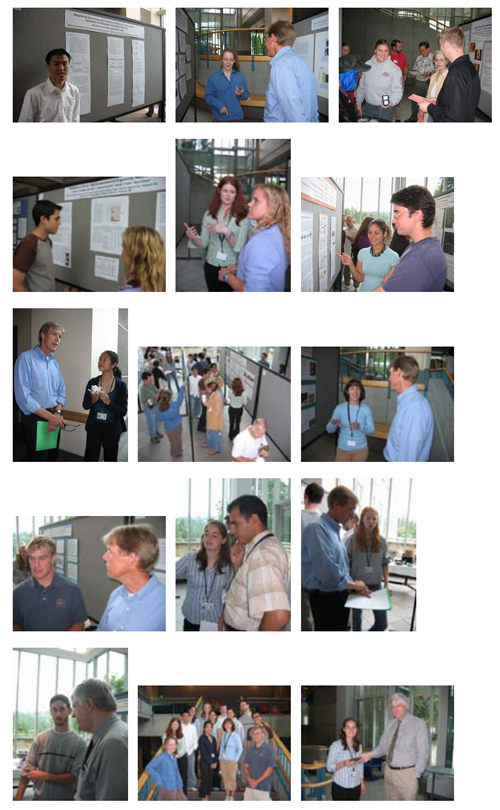 The 2006 Summer intern poster session.  The summer interns spend the summer doing research under the direction of a faculty mentor.  At the end of the internship they created a poster about their research and presented the poster and gave a synopsis of the research to the Institute's faculty and staff.