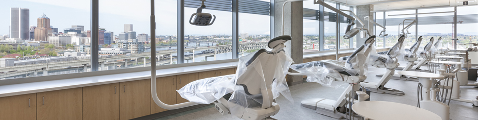 A view of Portland from OHSU Dental Clinics in the RLSB Skourtes Tower