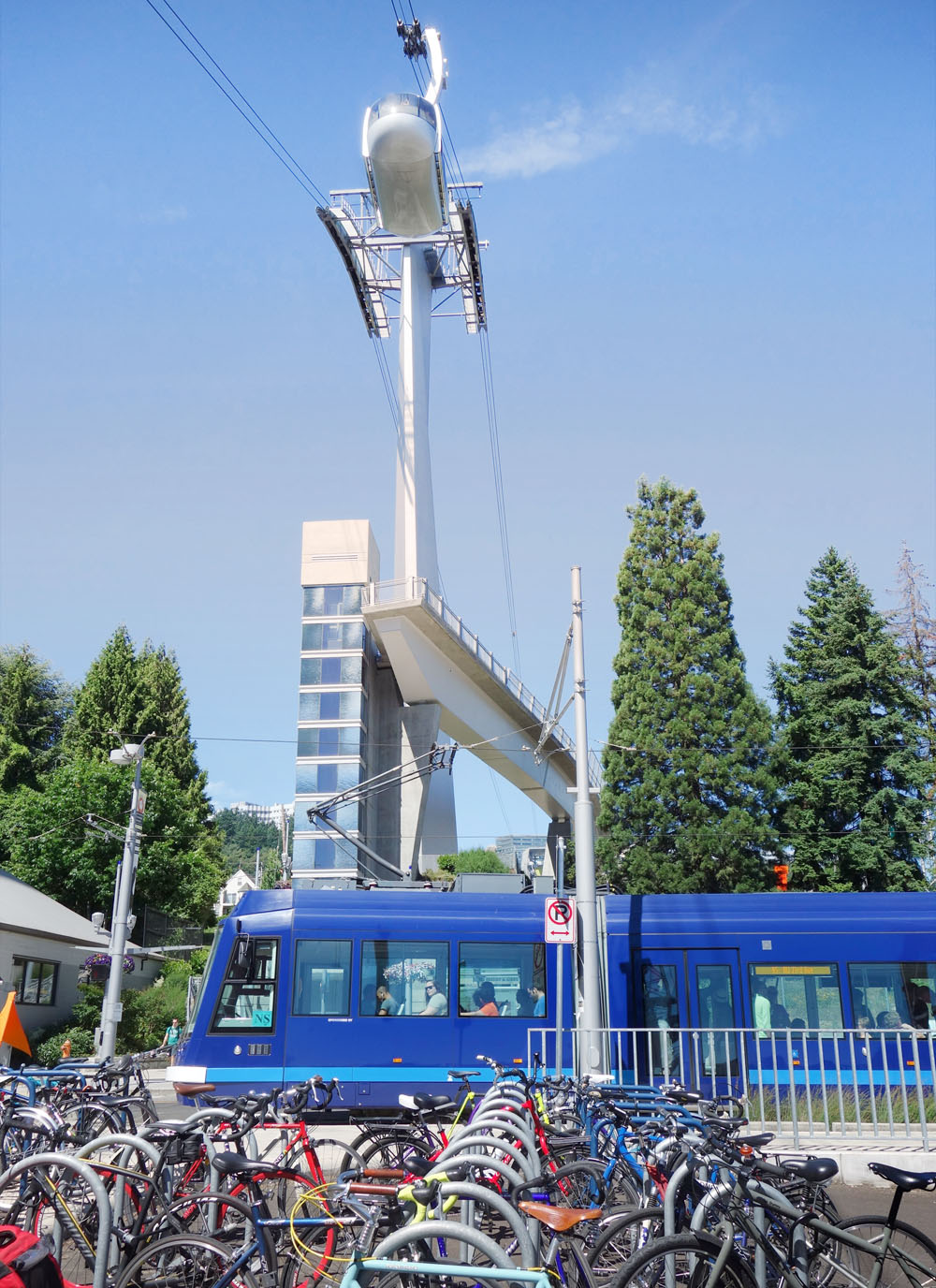 Tram, streetcar, bikes