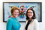 Susan Bakewell-Sachs (right), dean and vice president of the OHSU School of Nursing speaks with Dana Bjarnason (left), vice president and chief nursing office