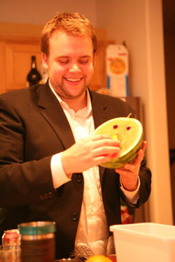 Ryan Gardner holding watermelon