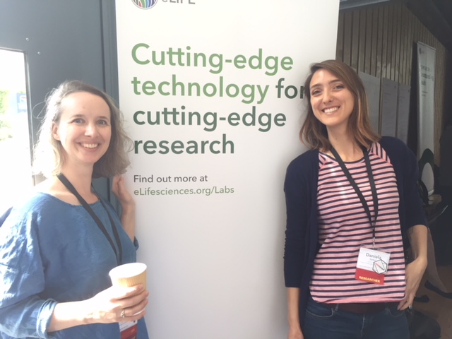 Alumna, Danielle Robinson, and current student, Daniela Saderi, attend the first eLIFE Innocation Spring in Cambridge, UK.