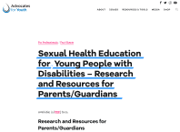 Screenshot of Advocates for Youth webpage