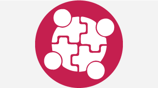 Icon of puzzle pieces fitting together