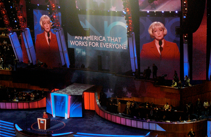 Lilly Ledbetter on stage at the DNC