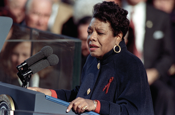 Maya Angelou speaking at an event