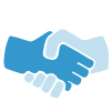 two hands shaking icon symbolizing collaboration
