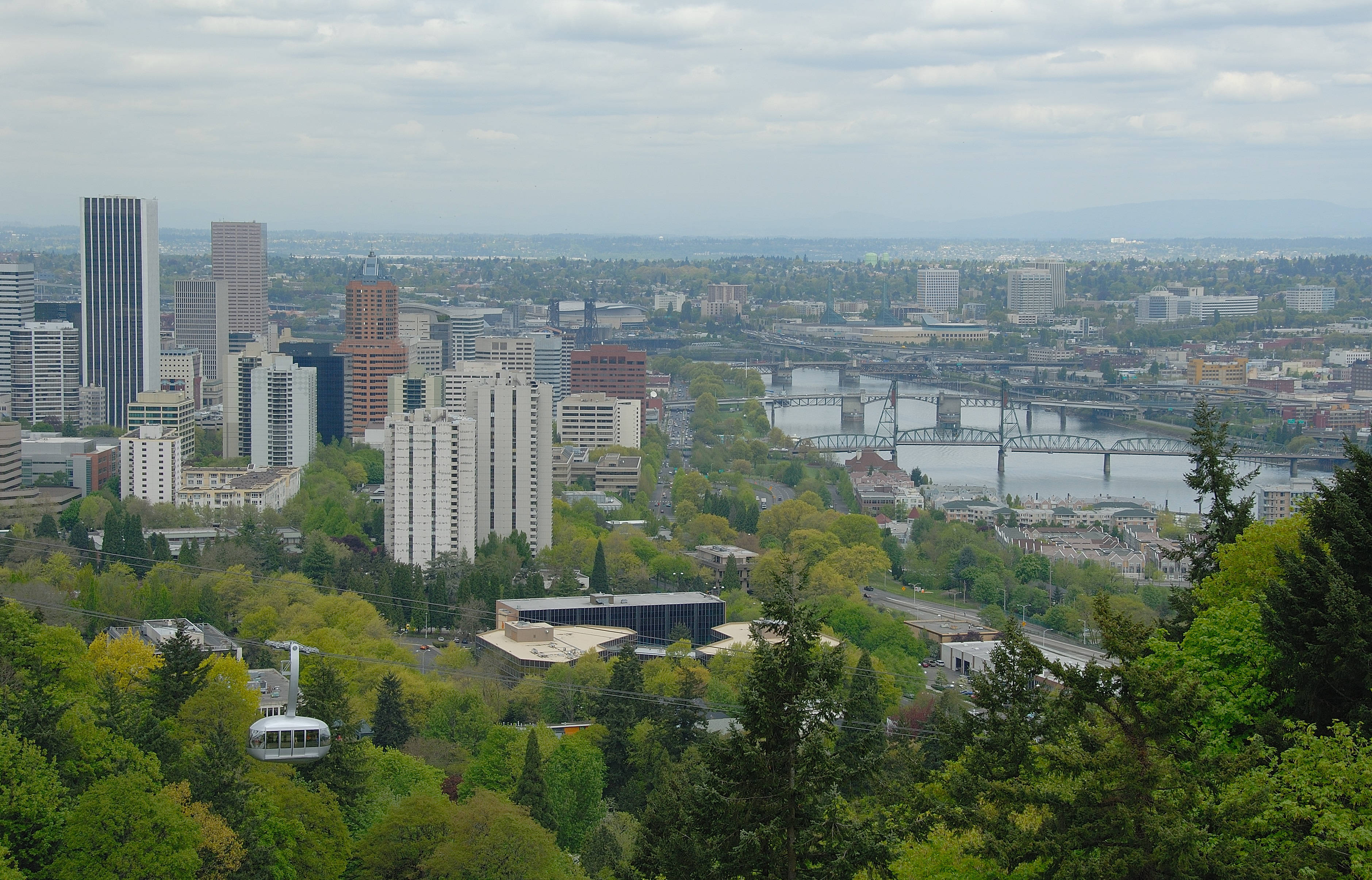 View from Marquam Hill to Downtown Portland.