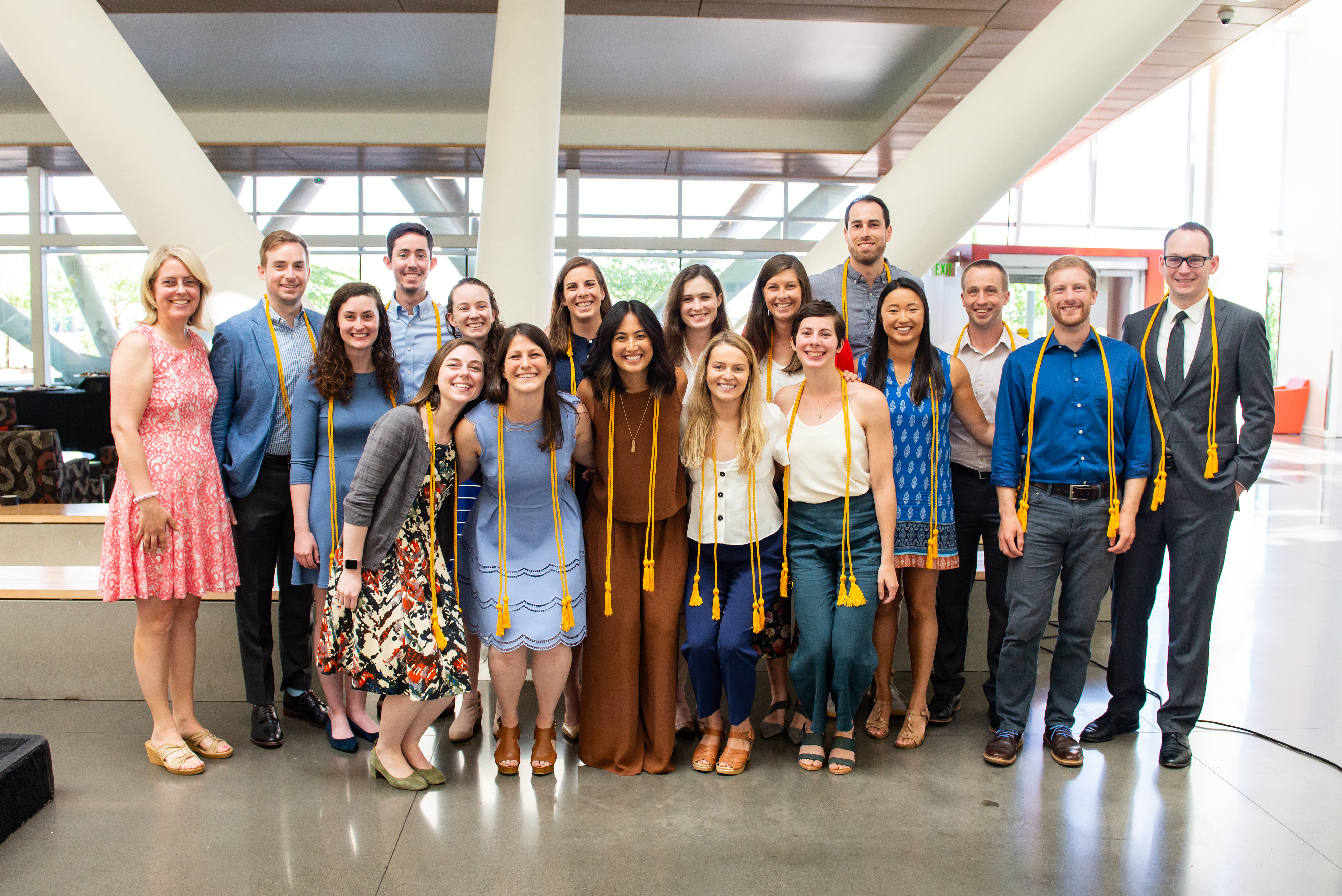 SOM Honors and Awards 2019 - group photo of award winners with honor cords