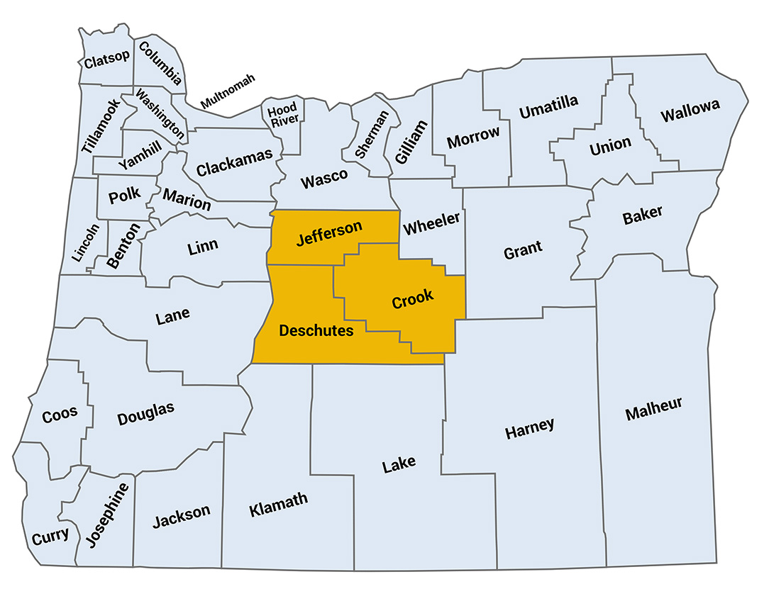 Central Oregon Liaison Region Map