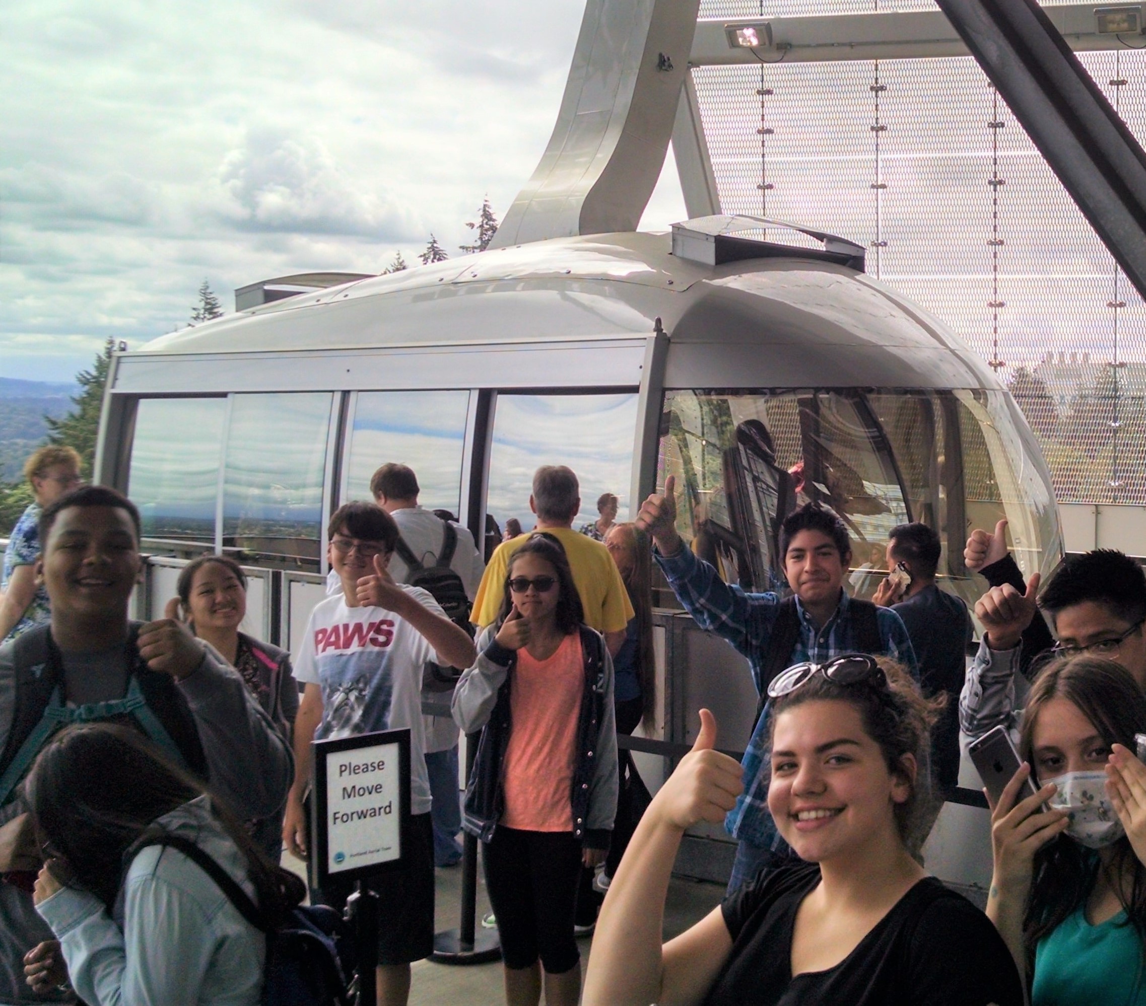YES! students tour the OHSU Aerial Tram at Kohler Pavilion