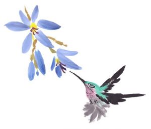 Chinese Brush Painting: Hummingbird