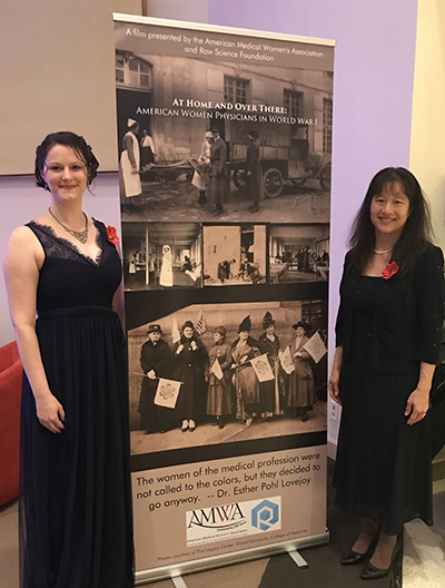 Mollie Marr and Eliza Chin at the AMWA premier of "At Home and Over There: American Women Physicians in World War I"