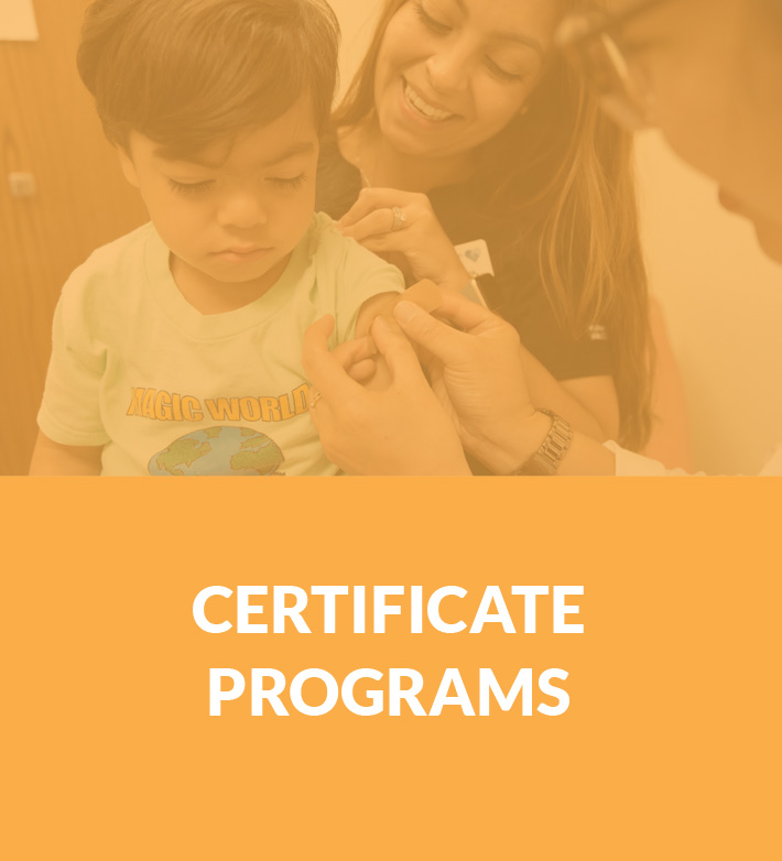 certificate programs with child getting vaccination