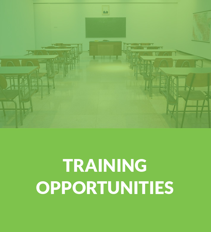 Training opportunities with pic of a classroom