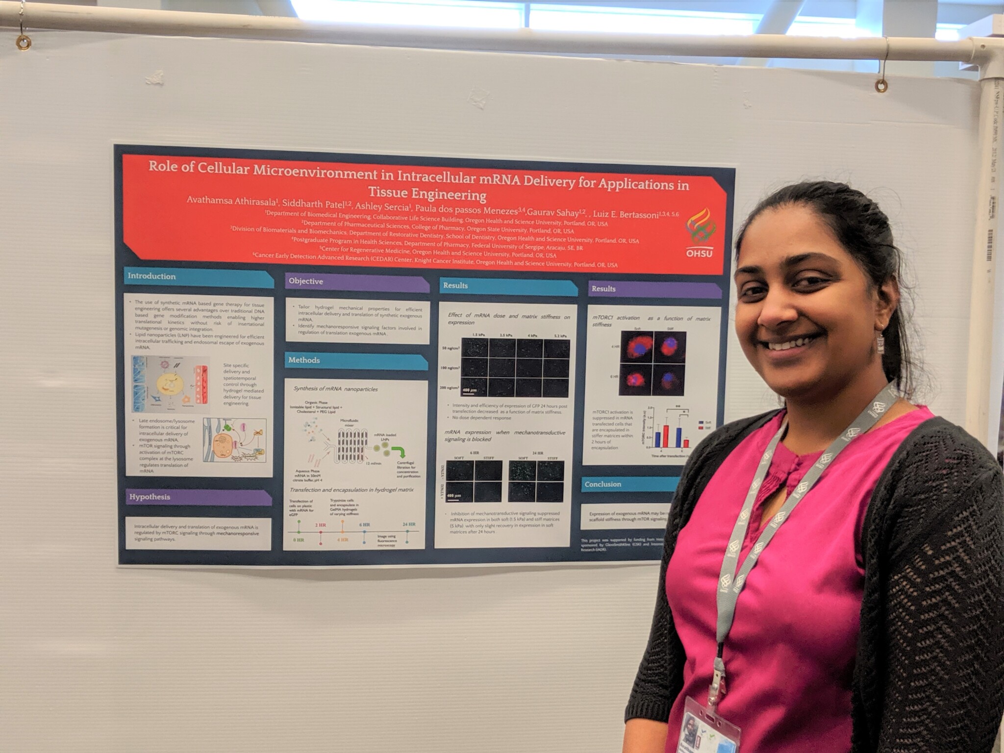 Avathamsa Athirasala, Ph.D. student in Biomedical Engineering, presents her award winning poster at OHSU SoD Research Day 2020.