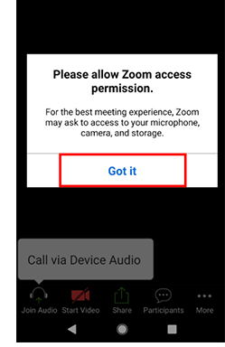 Allow Zoom access message | Permitir mensaje de acceso a Zoom