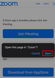 Open page in Zoom