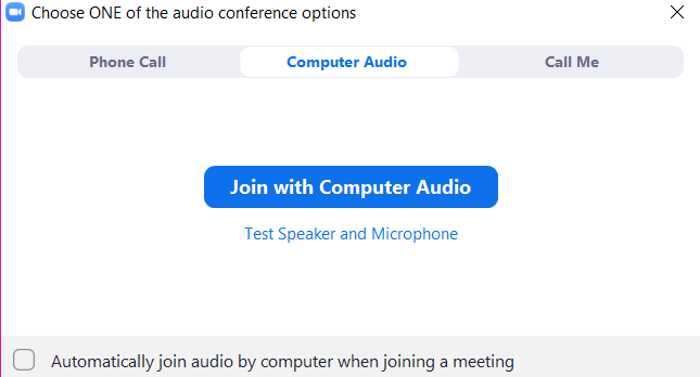 Zoom join with computer audio | Zoom unirse con audio de computadora