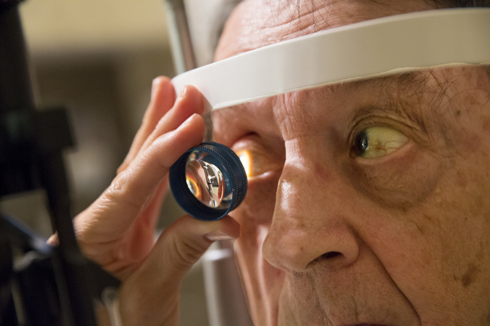 Casey's eye care, clinical trials and research target macular degeneration, which affects older adults. 