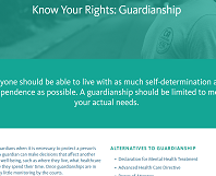 Website screenshot of Know Your Rights: Guardianship